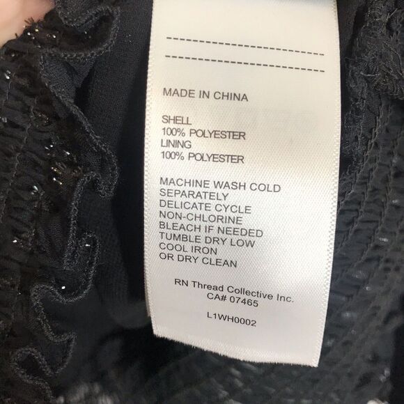 Laundry By Shelli Segal Women's Black Dot Blouse Size Medium Long Sleeve Ruffle - Picture 10 of 10